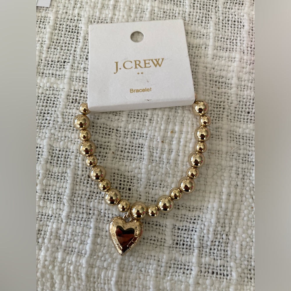 J. Crew Gold Heart stretch Bracelet